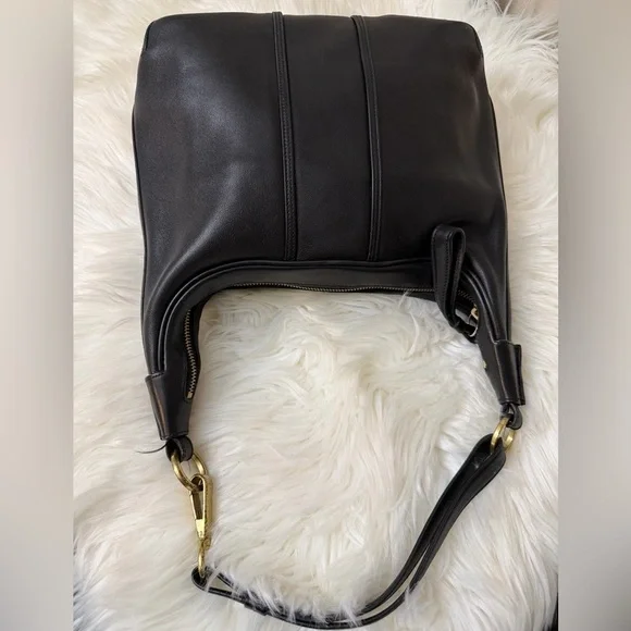 Vintage Coach 6950 Amanda Hobo Shoulder Bag Purse Black Leather - Picture 9 of 13